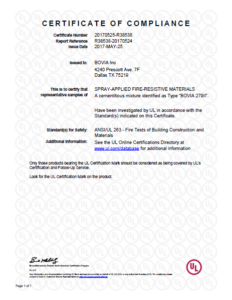 Certificate of Compliance (Bovia 279 II)